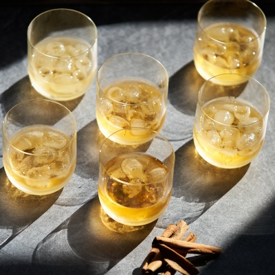 Drinks shot of iced coffee with a cream pour. By Nick van der Touw.